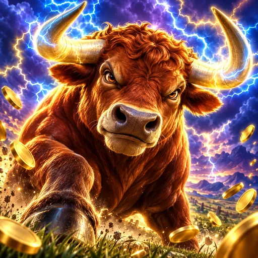 Beef Lightning slot cover art showing cash-symbol farm animals on a reel grid